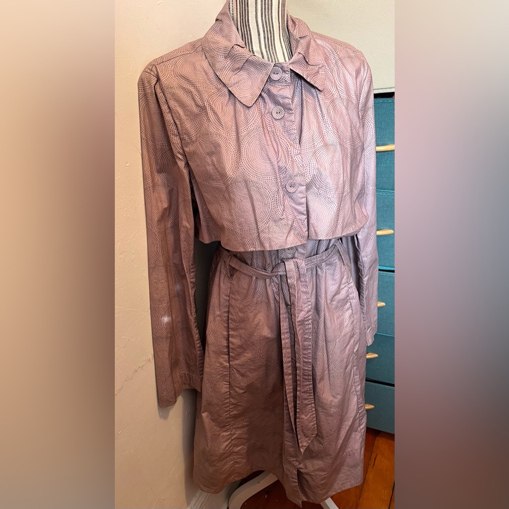 Noa Noa Women’s Classic Trench Coat Water Resistant Coated Cotton Size XL